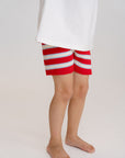 Rib Knit Shorts - Red