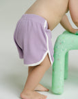 Contrast Rib Shorts - Grape