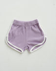 Contrast Rib Shorts - Grape