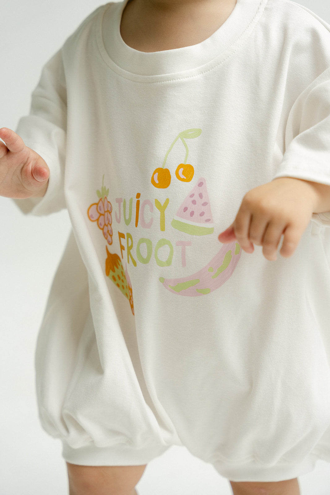 Juicy Froot T-Shirt Romper - Natural White