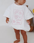 Seashell T-Shirt Romper - White/Pink MYLA JANE