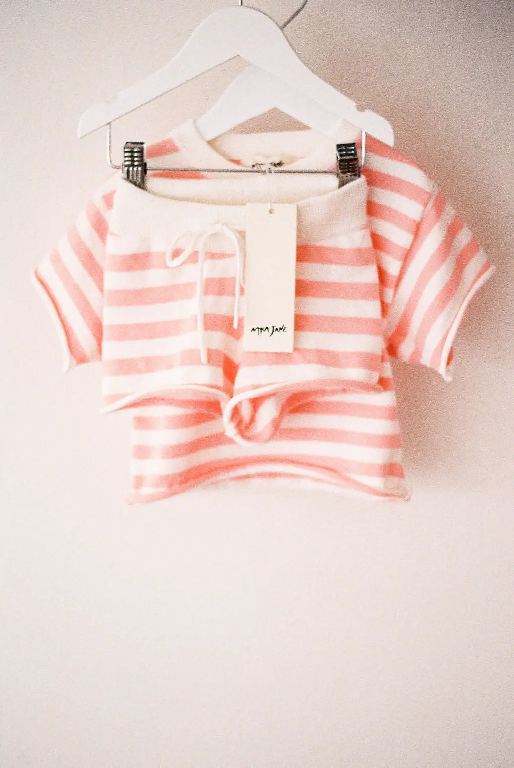 Stripe Knit Tee - Peach MYLA JANE