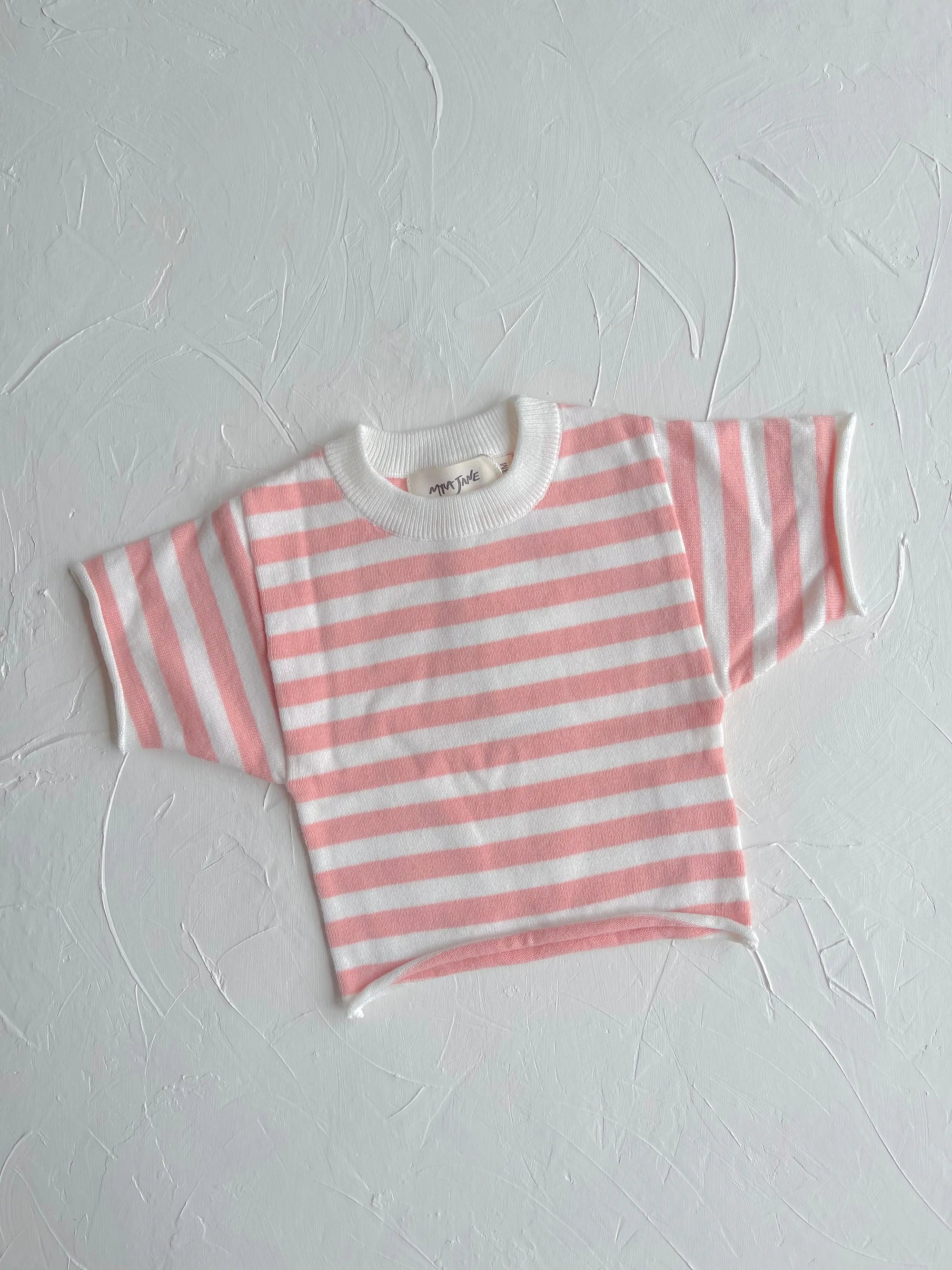 Stripe Knit Tee - Peach MYLA JANE