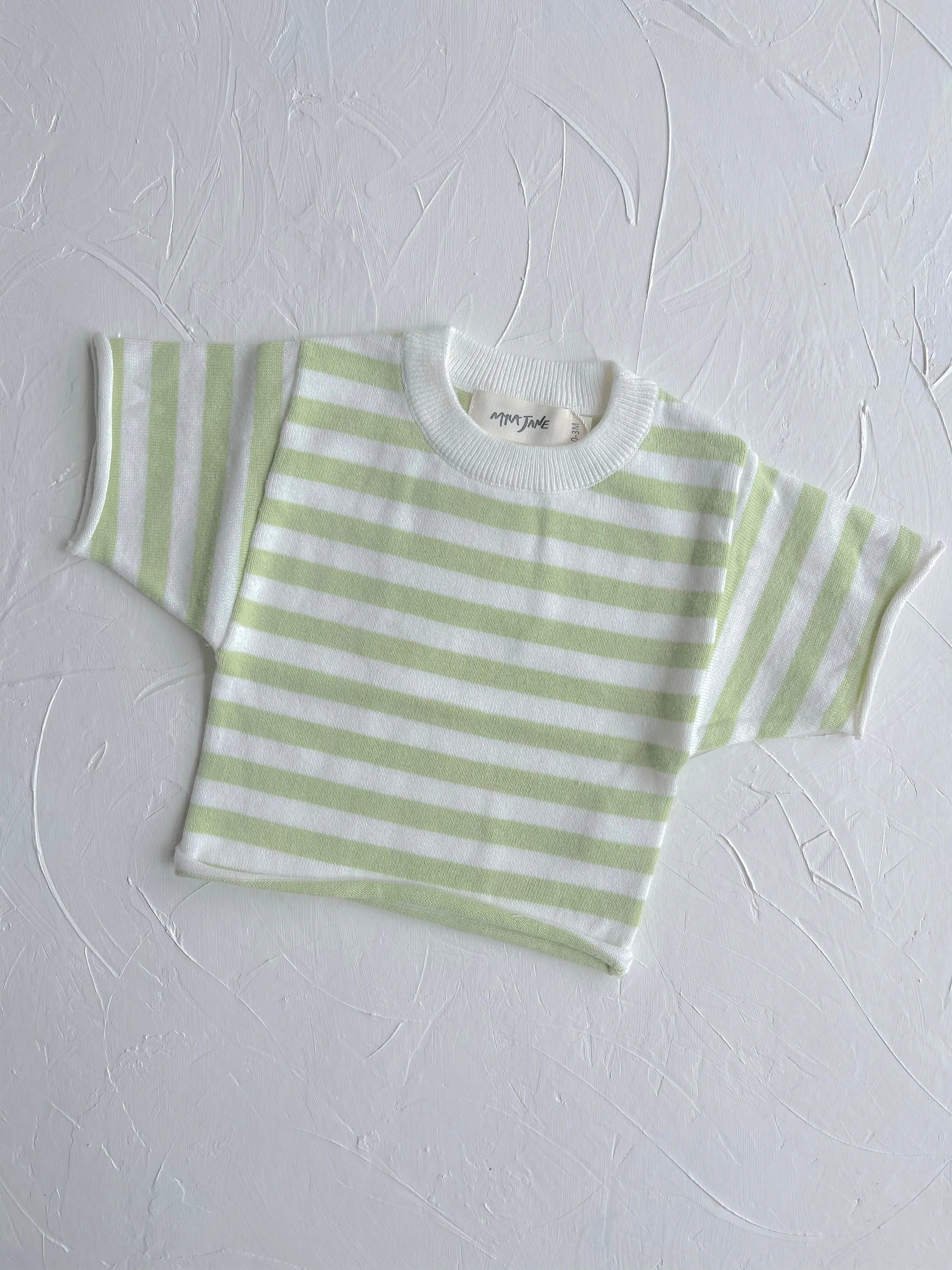 Stripe Knit Tee - Pistachio MYLA JANE